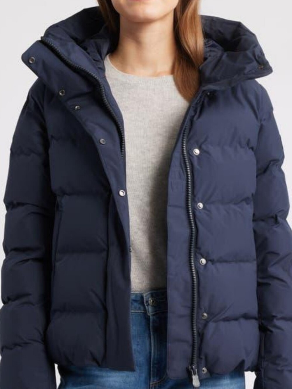 SAVE THE DUCK NWT ARENA WOMEN'S BLUE/BLACK PUFFER HOODED JACKET